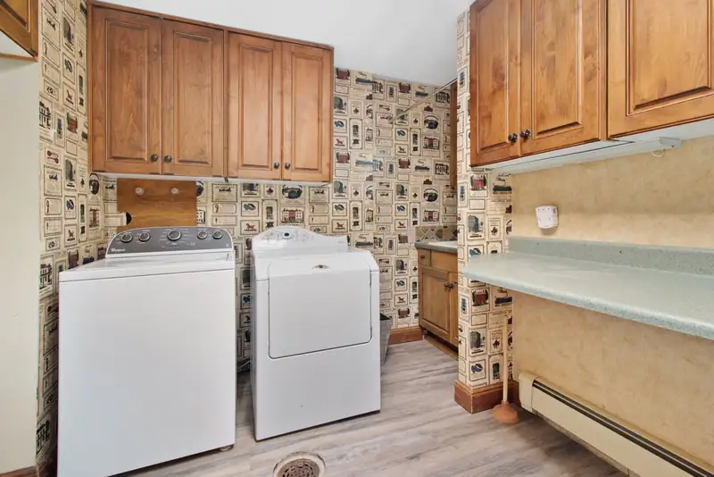 Washer and dryer in a laundry room